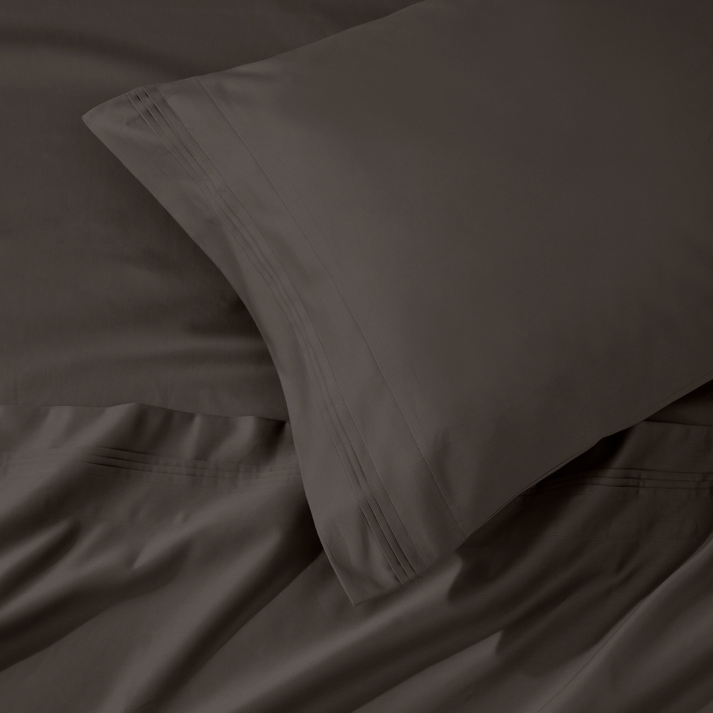 Parure de draps unie en coton égyptien de qualité supérieure 1000 fils au pouce carré avec poche profonde