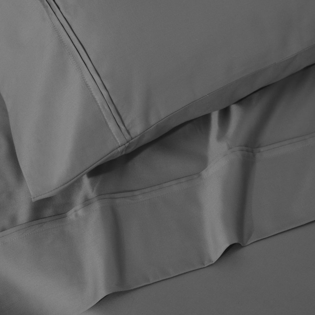 Parure de draps unie écologique en coton égyptien de qualité supérieure 1 200 fils