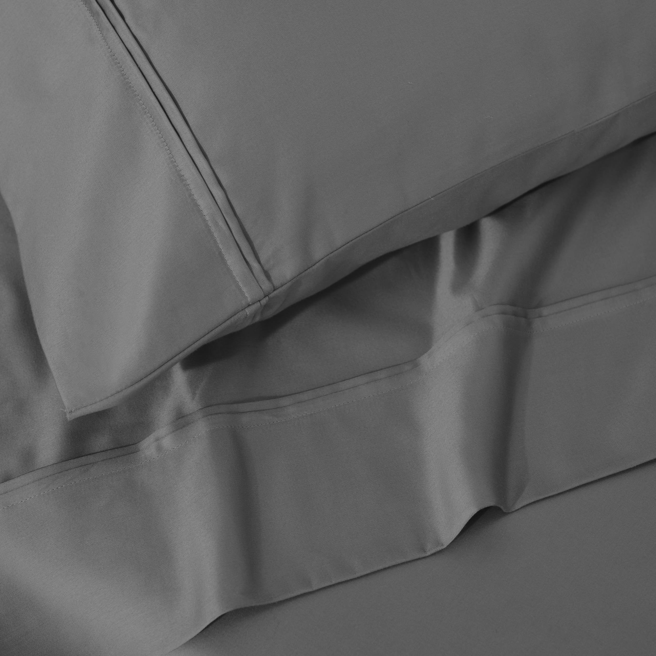 Parure de draps unie écologique en coton égyptien de qualité supérieure 1 200 fils
