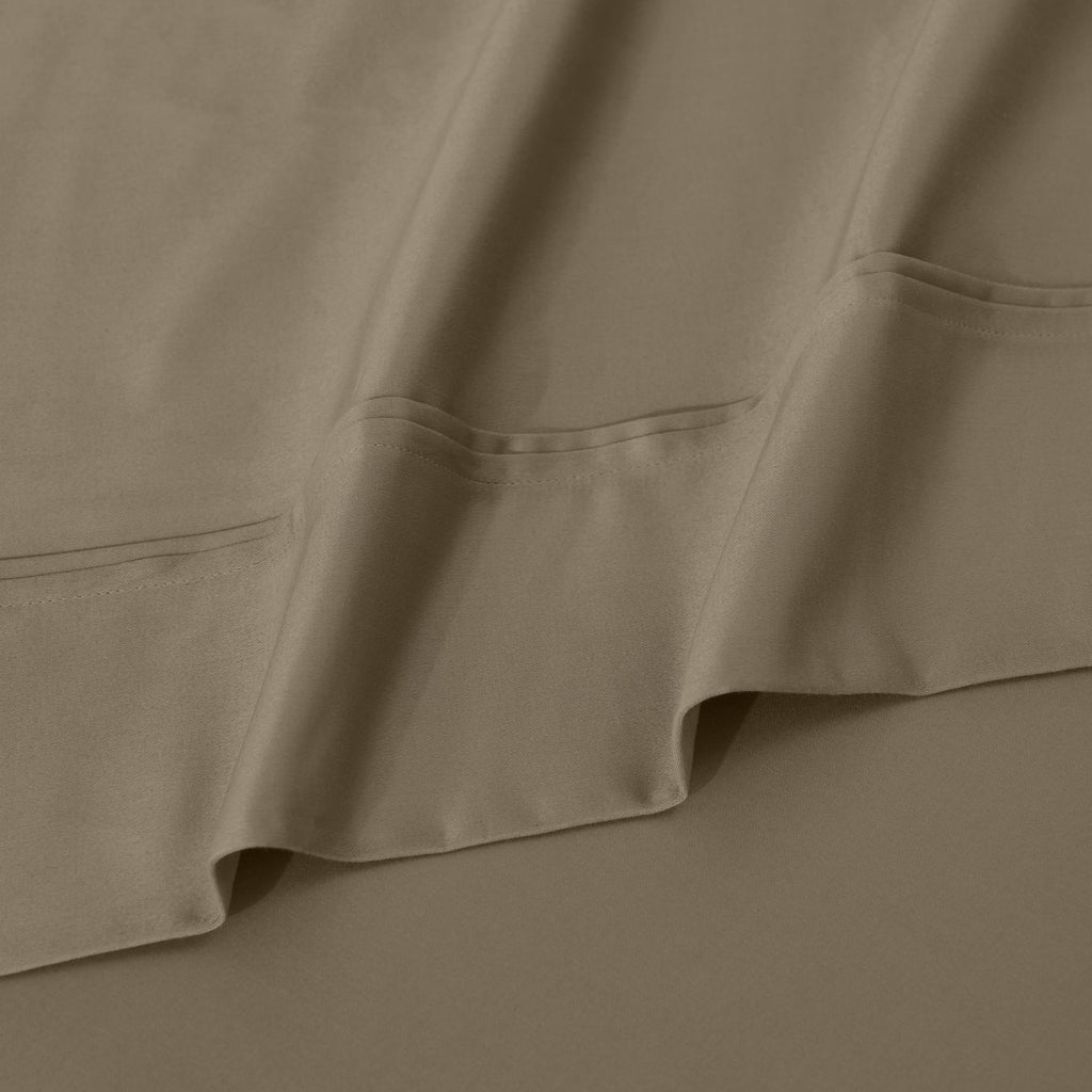 Parure de draps unie écologique en coton égyptien de qualité supérieure 1 200 fils