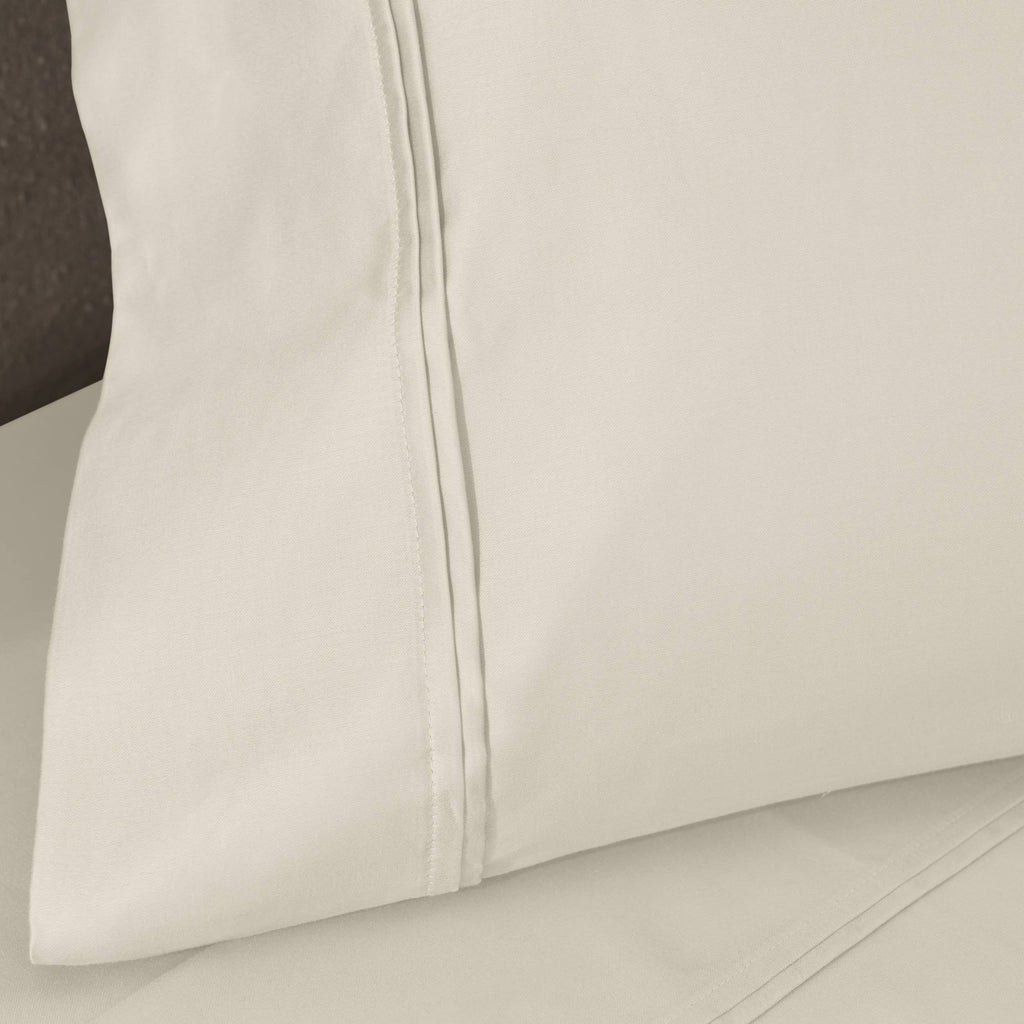 Parure de draps unie écologique en coton égyptien de qualité supérieure 1 200 fils