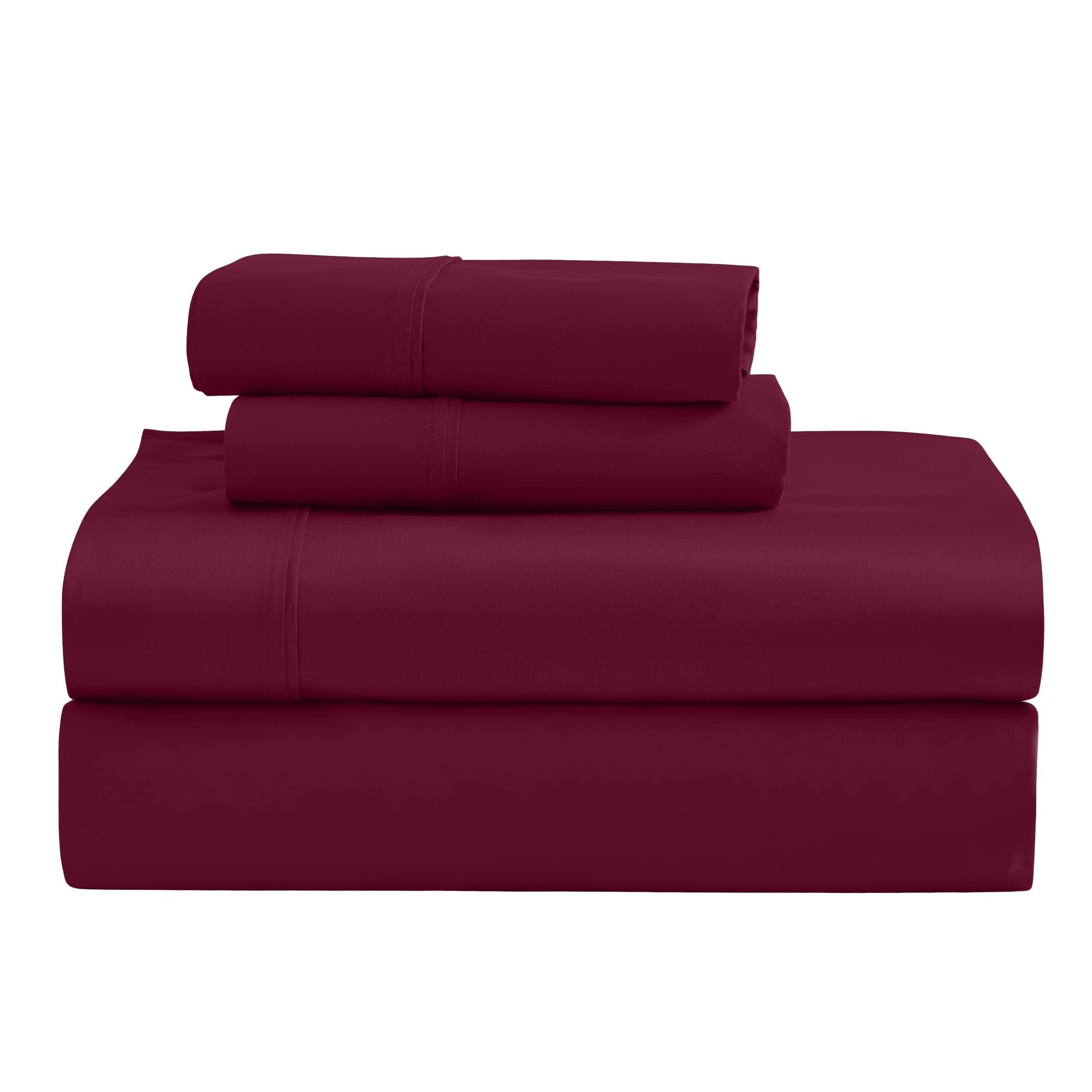 Parure de draps unie écologique en coton égyptien de qualité supérieure 1 200 fils
