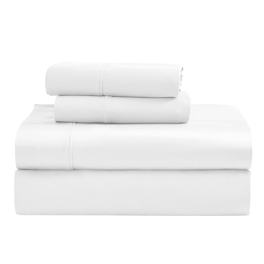 Parure de draps unie écologique en coton égyptien de qualité supérieure 1 200 fils