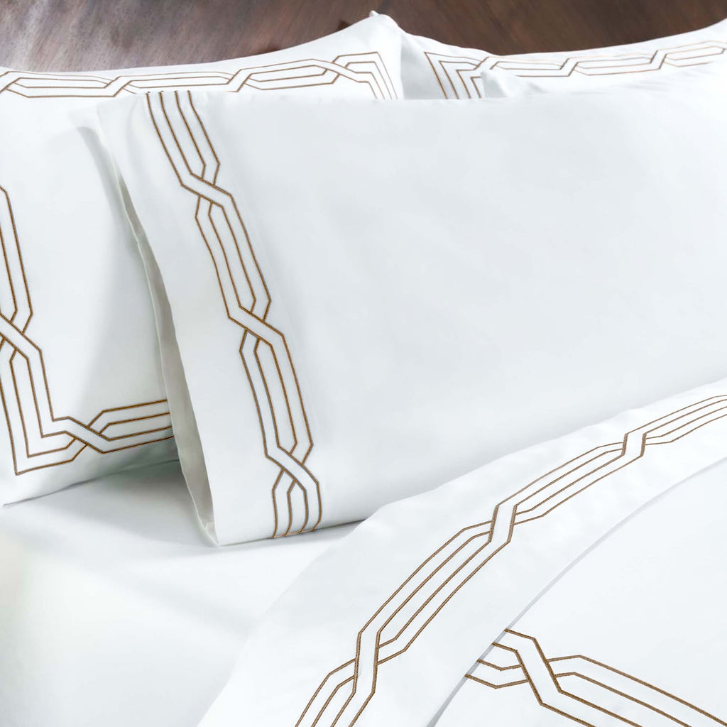 Parure de draps unie écologique en coton égyptien de qualité supérieure 1 200 fils