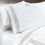 Parure de draps unie écologique en coton égyptien de qualité supérieure 1 200 fils
