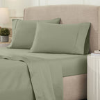 Parure de draps unie écologique en coton égyptien de qualité supérieure 1 200 fils