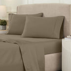 Parure de draps unie écologique en coton égyptien de qualité supérieure 1 200 fils