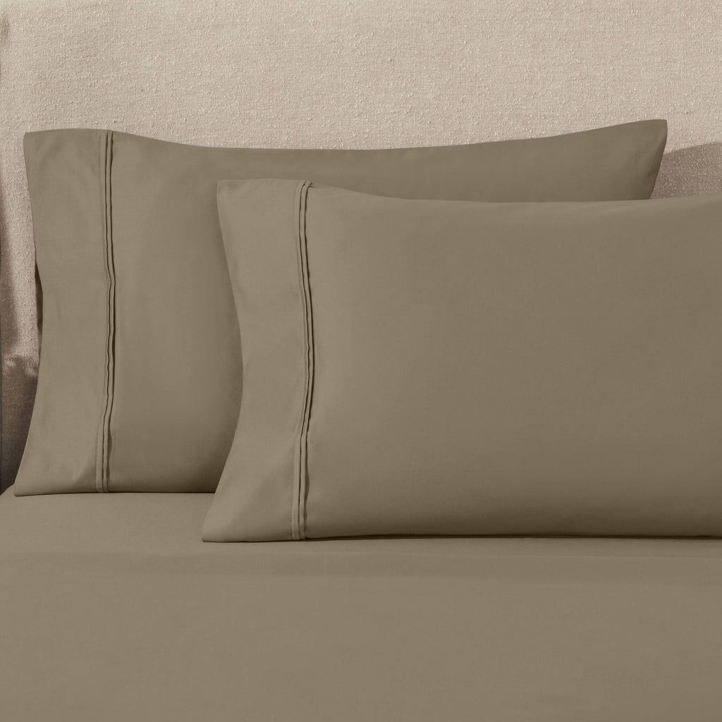 Parure de draps unie écologique en coton égyptien de qualité supérieure 1 200 fils