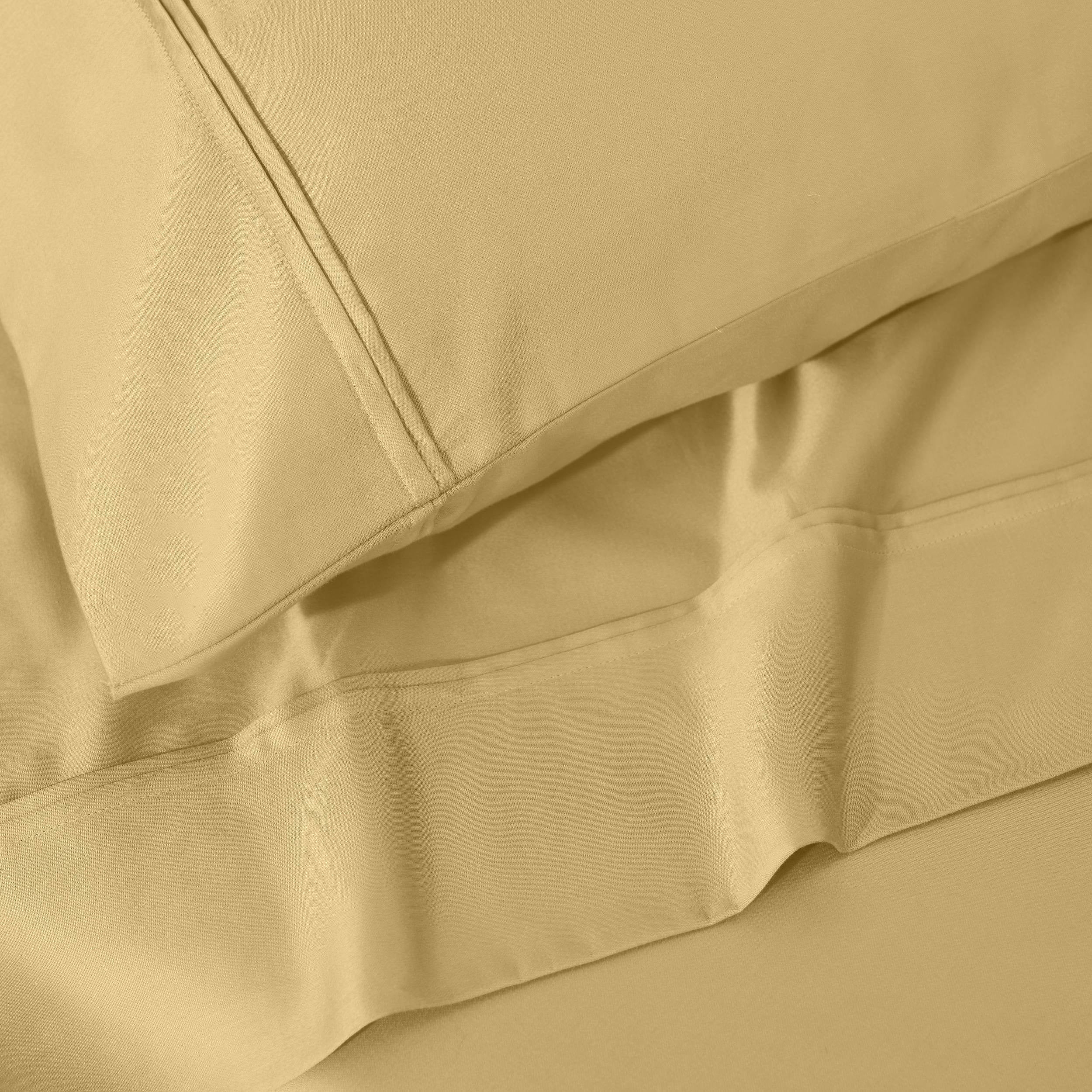 Parure de draps unie écologique en coton égyptien de qualité supérieure 1 200 fils