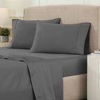 Parure de draps unie écologique en coton égyptien de qualité supérieure 1 200 fils