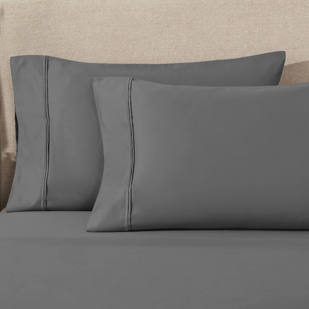 Parure de draps unie écologique en coton égyptien de qualité supérieure 1 200 fils