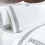 Parure de draps unie écologique en coton égyptien de qualité supérieure 1 200 fils