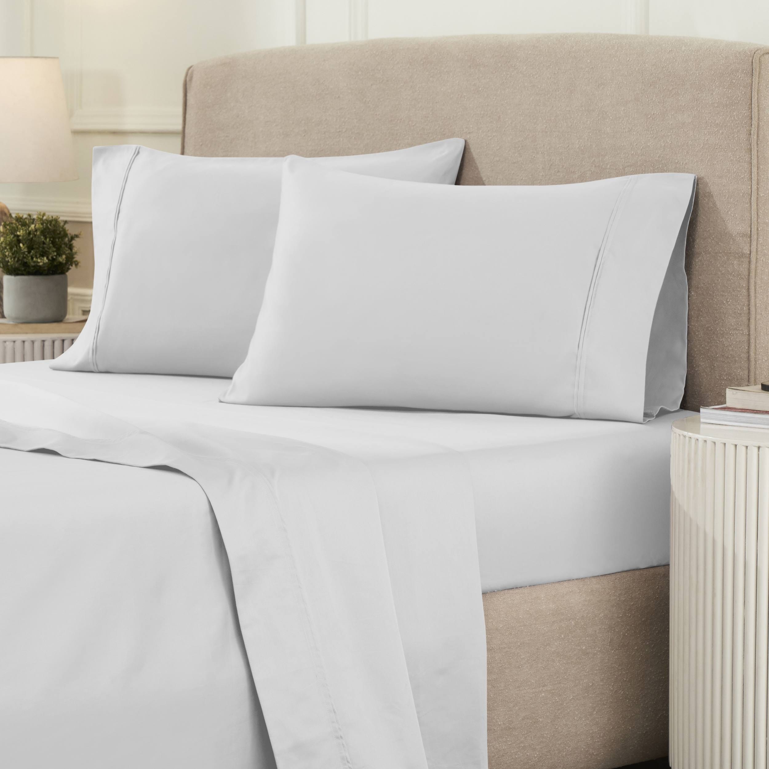 Parure de draps unie écologique en coton égyptien de qualité supérieure 1 200 fils