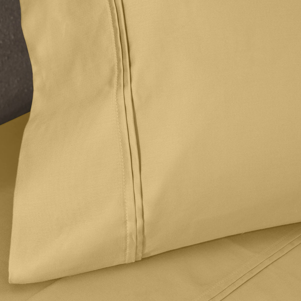 Parure de draps unie écologique en coton égyptien de qualité supérieure 1 200 fils