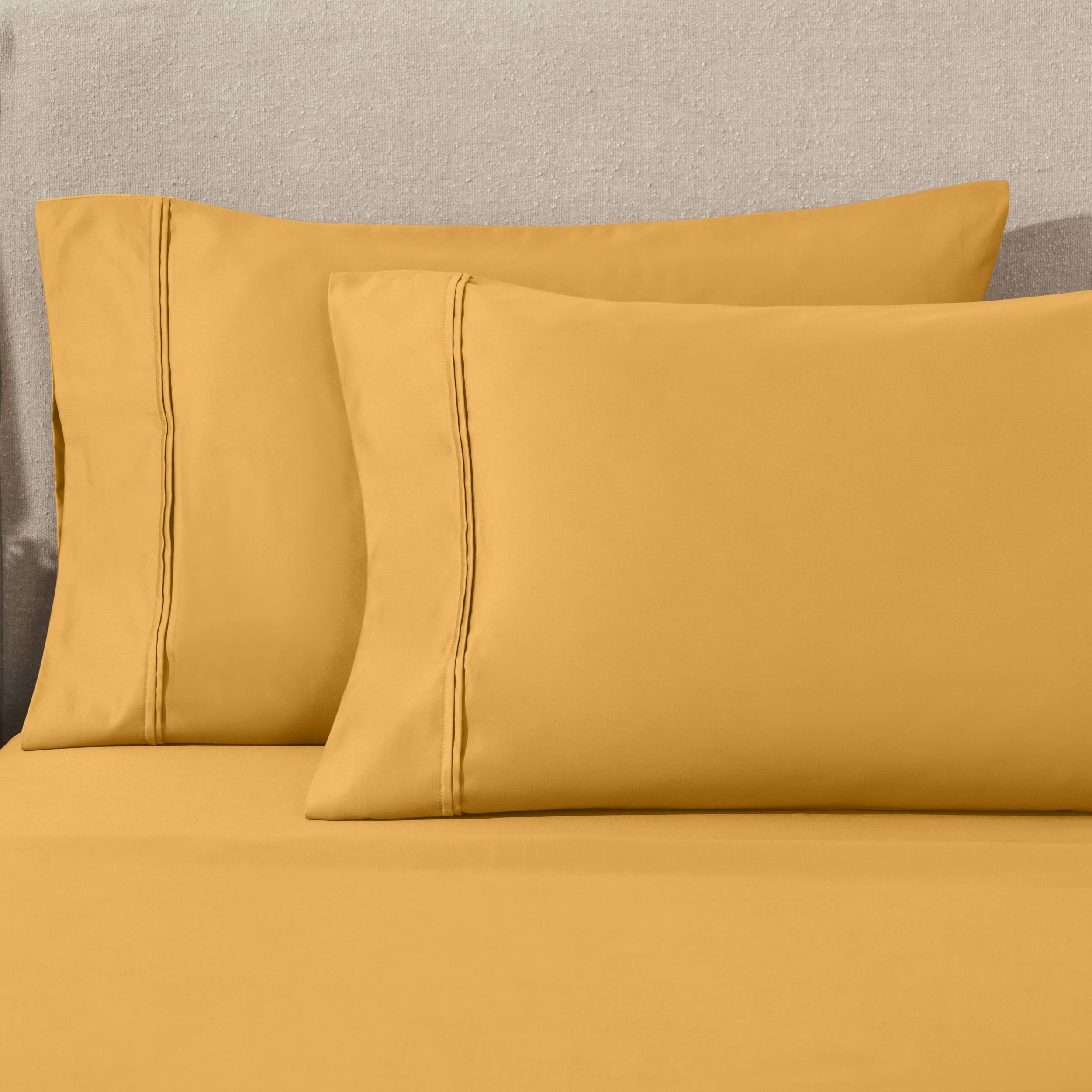 Parure de draps unie écologique en coton égyptien de qualité supérieure 1 200 fils