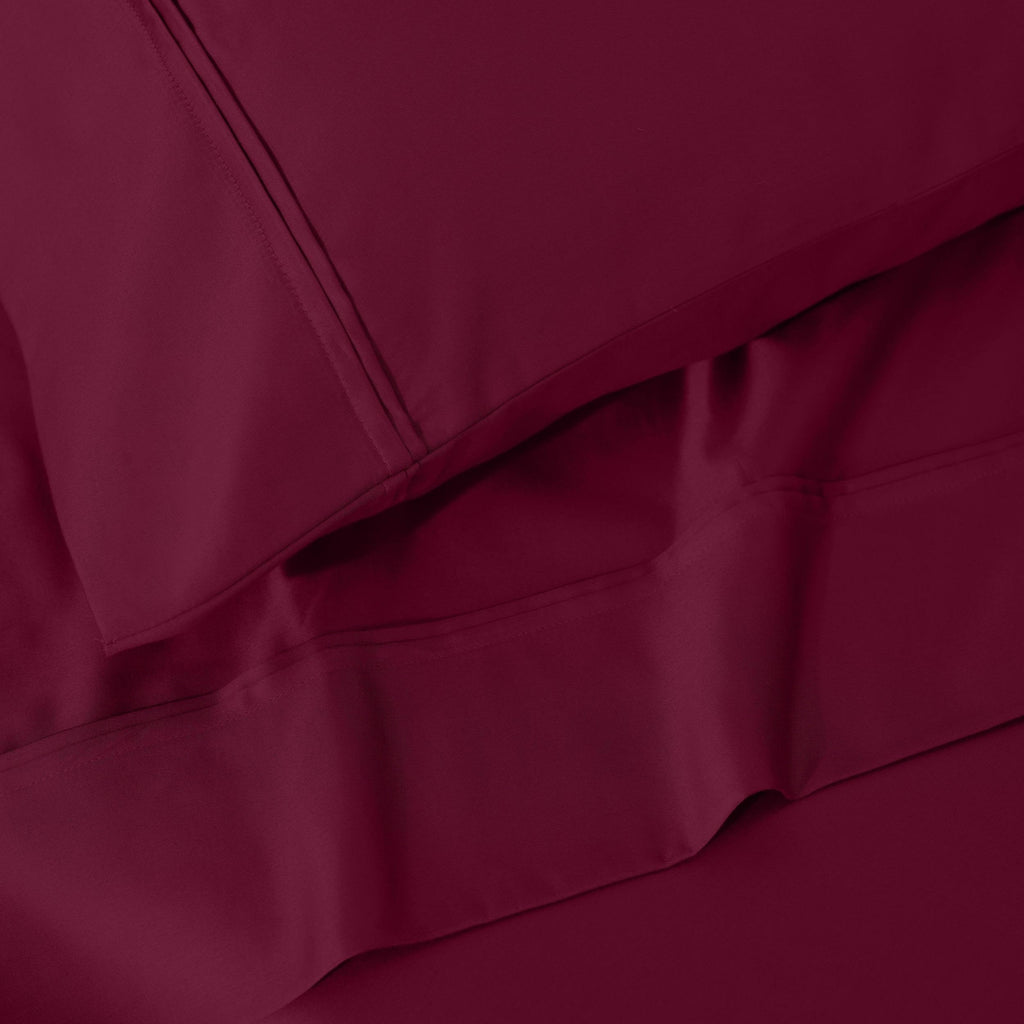 Parure de draps unie écologique en coton égyptien de qualité supérieure 1 200 fils