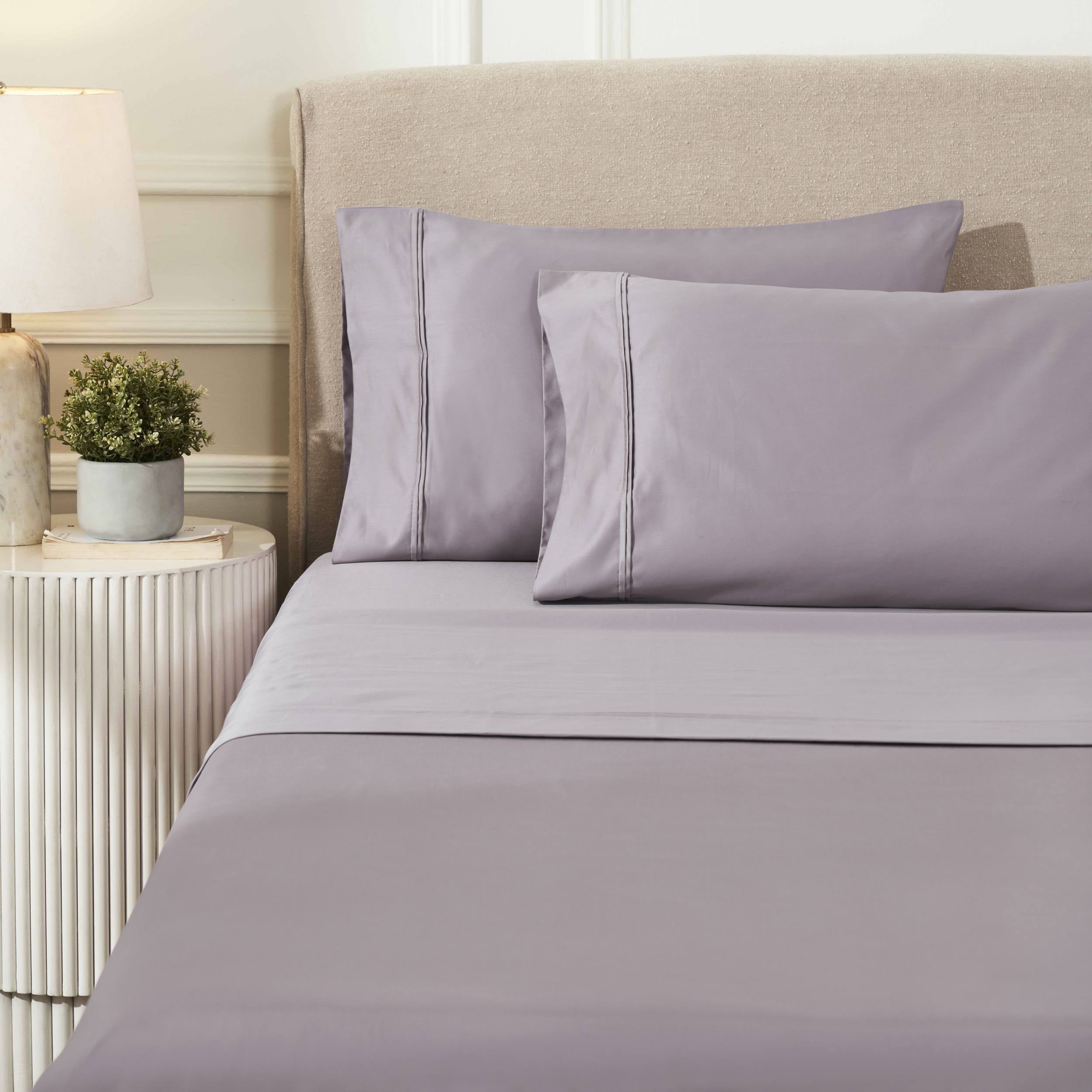 Parure de draps unie écologique en coton égyptien de qualité supérieure 1 200 fils