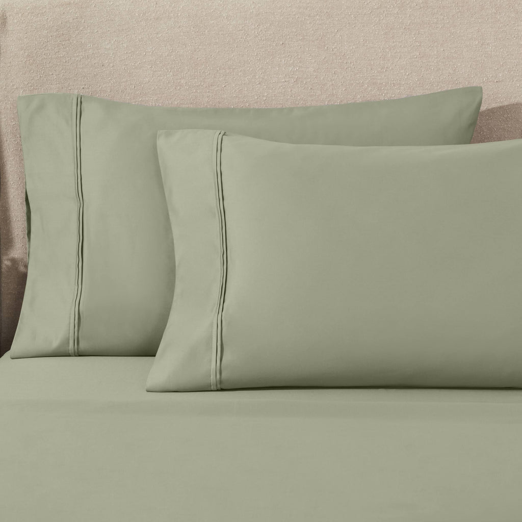 Parure de draps unie écologique en coton égyptien de qualité supérieure 1 200 fils