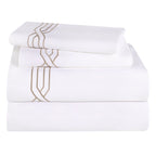 Parure de draps unie écologique en coton égyptien de qualité supérieure 1 200 fils
