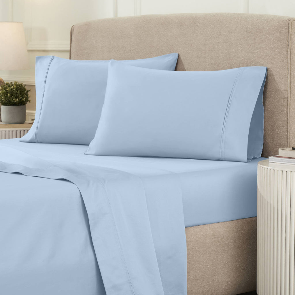 Parure de draps unie écologique en coton égyptien de qualité supérieure 1 200 fils