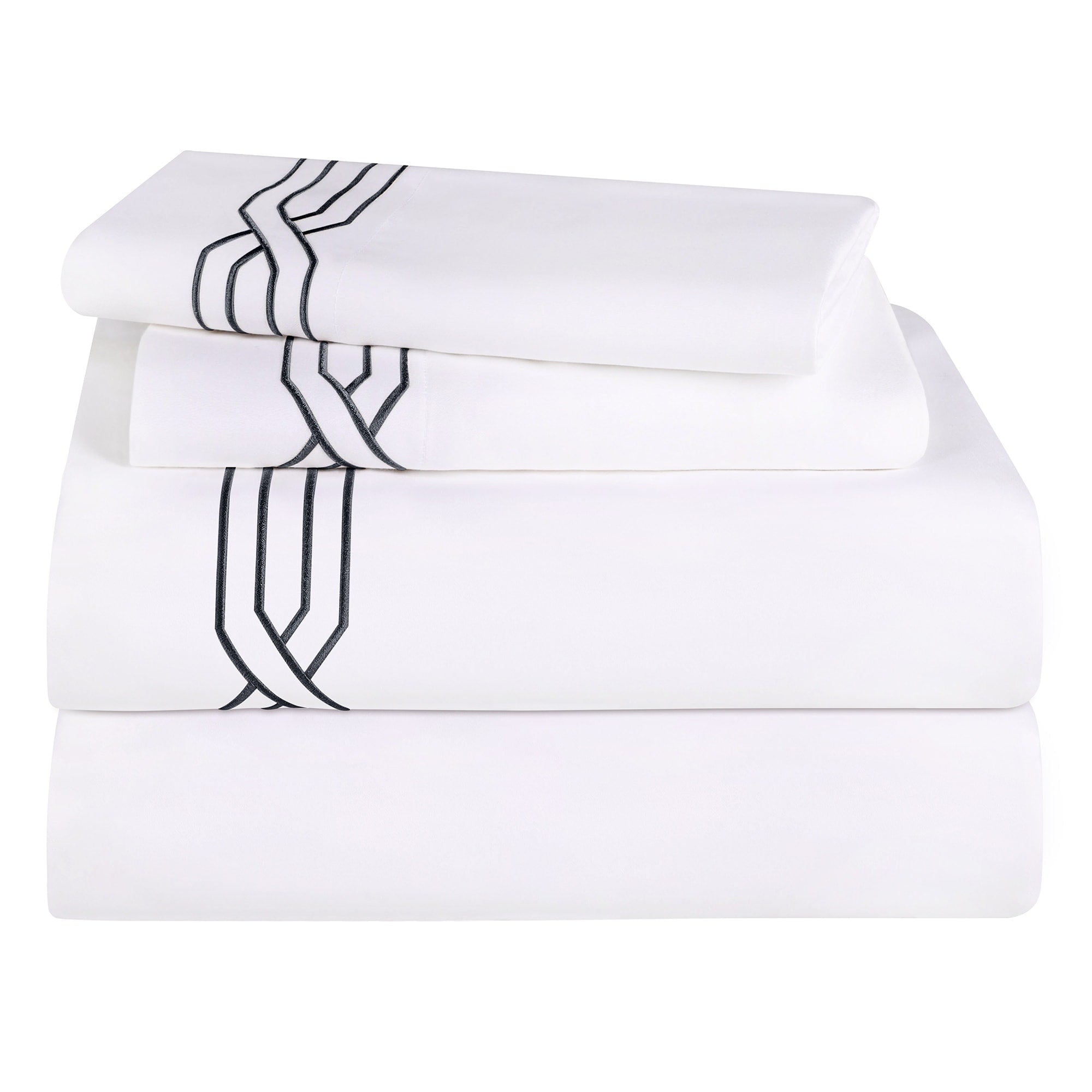 Parure de draps unie écologique en coton égyptien de qualité supérieure 1 200 fils