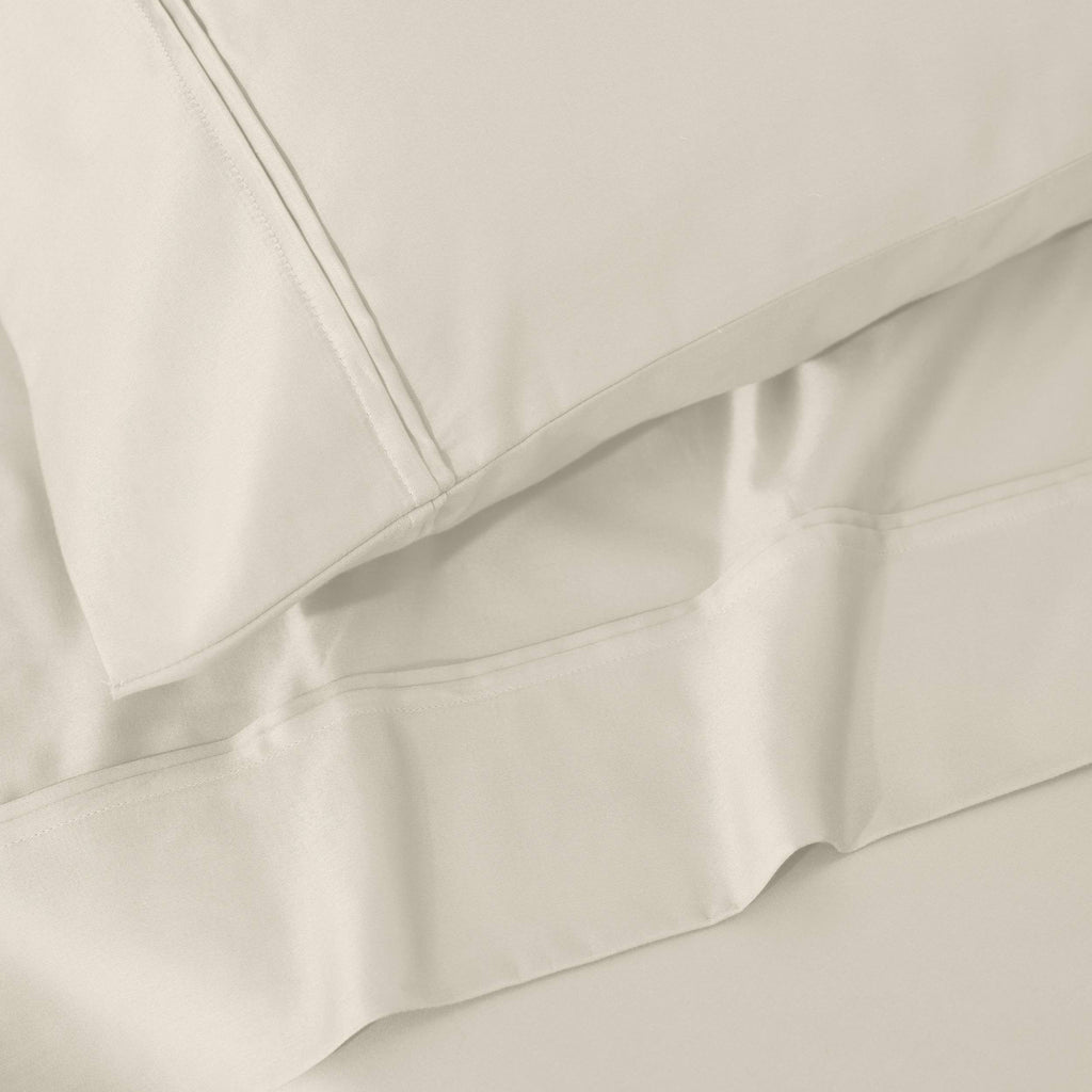 Parure de draps unie écologique en coton égyptien de qualité supérieure 1 200 fils