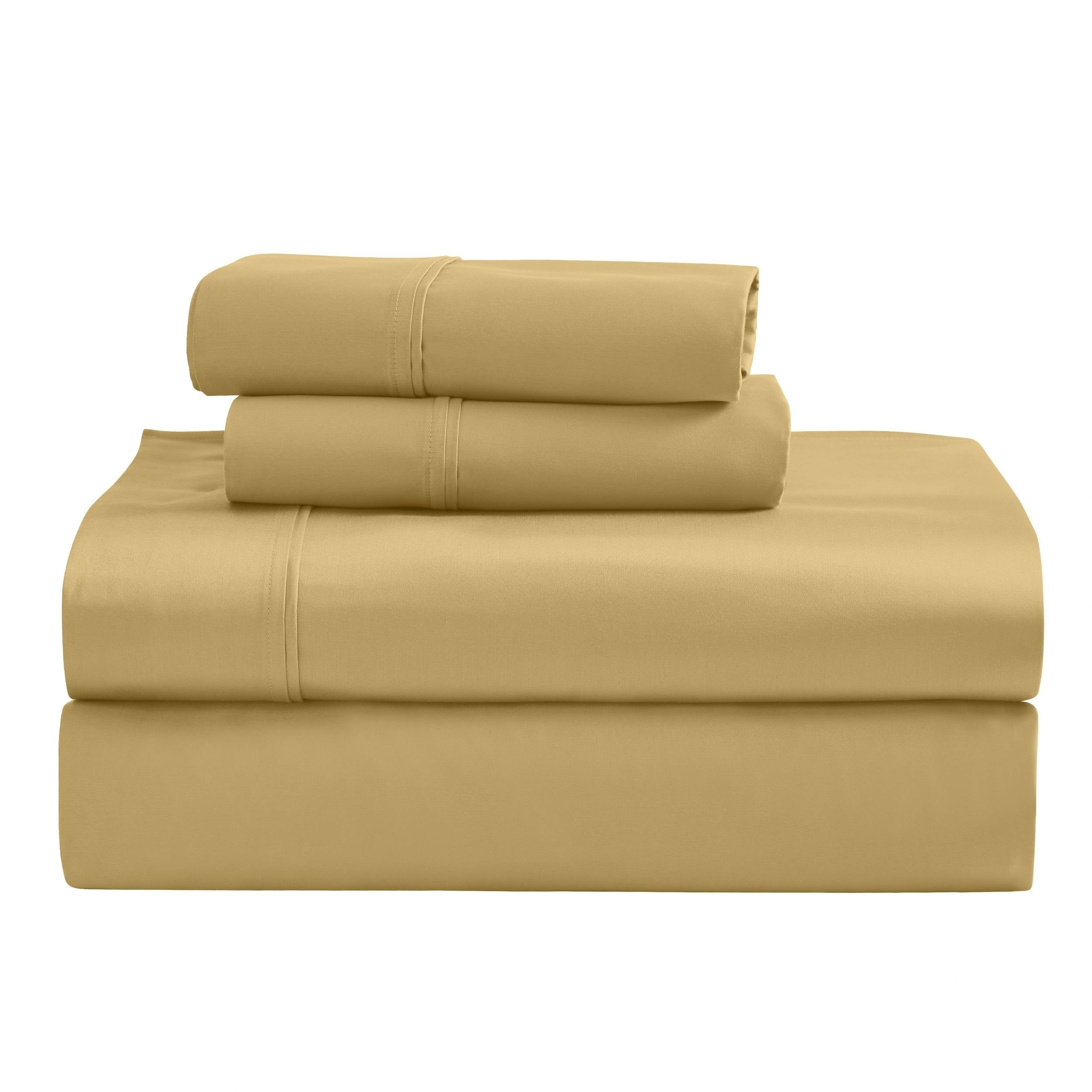 Parure de draps unie écologique en coton égyptien de qualité supérieure 1 200 fils