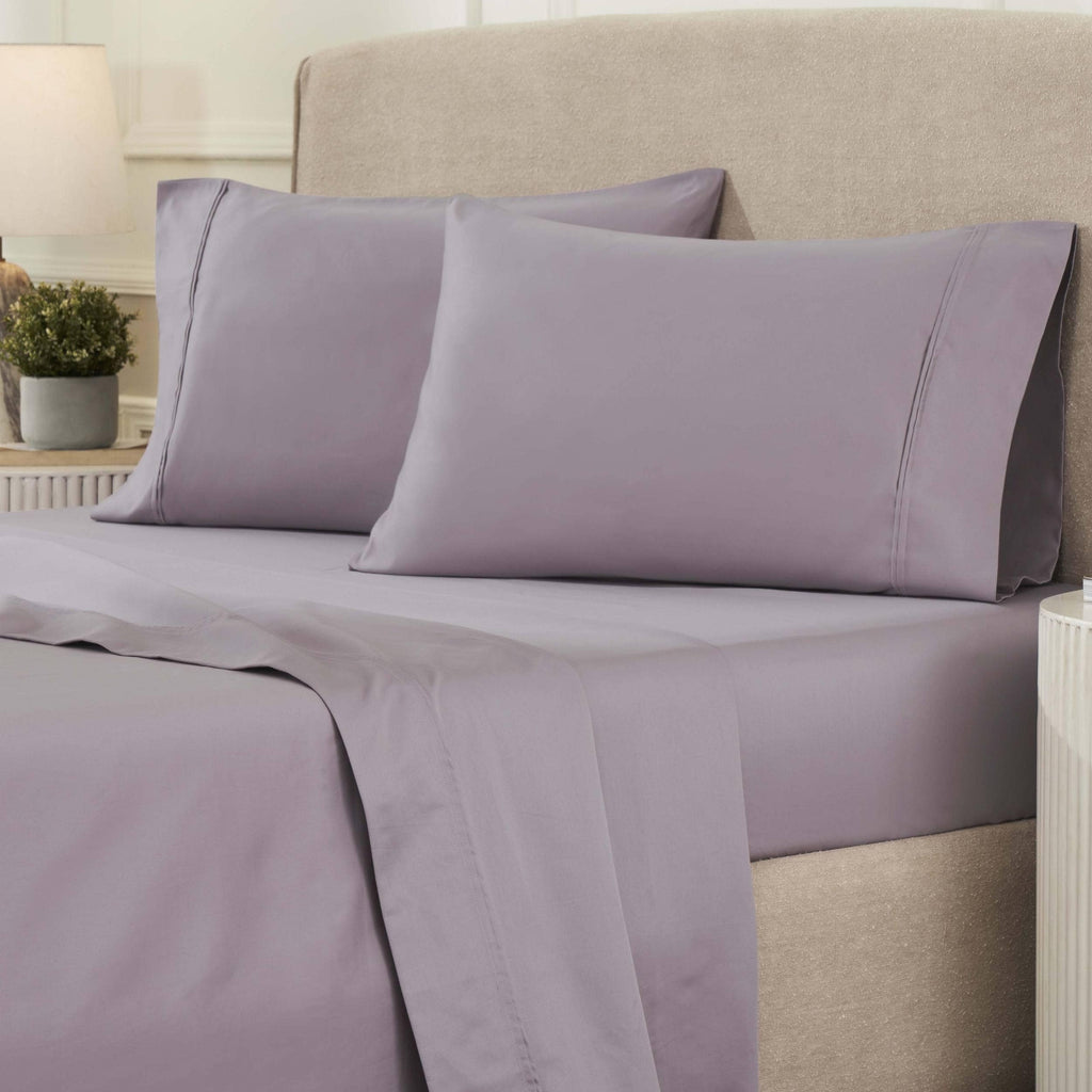 Parure de draps unie écologique en coton égyptien de qualité supérieure 1 200 fils