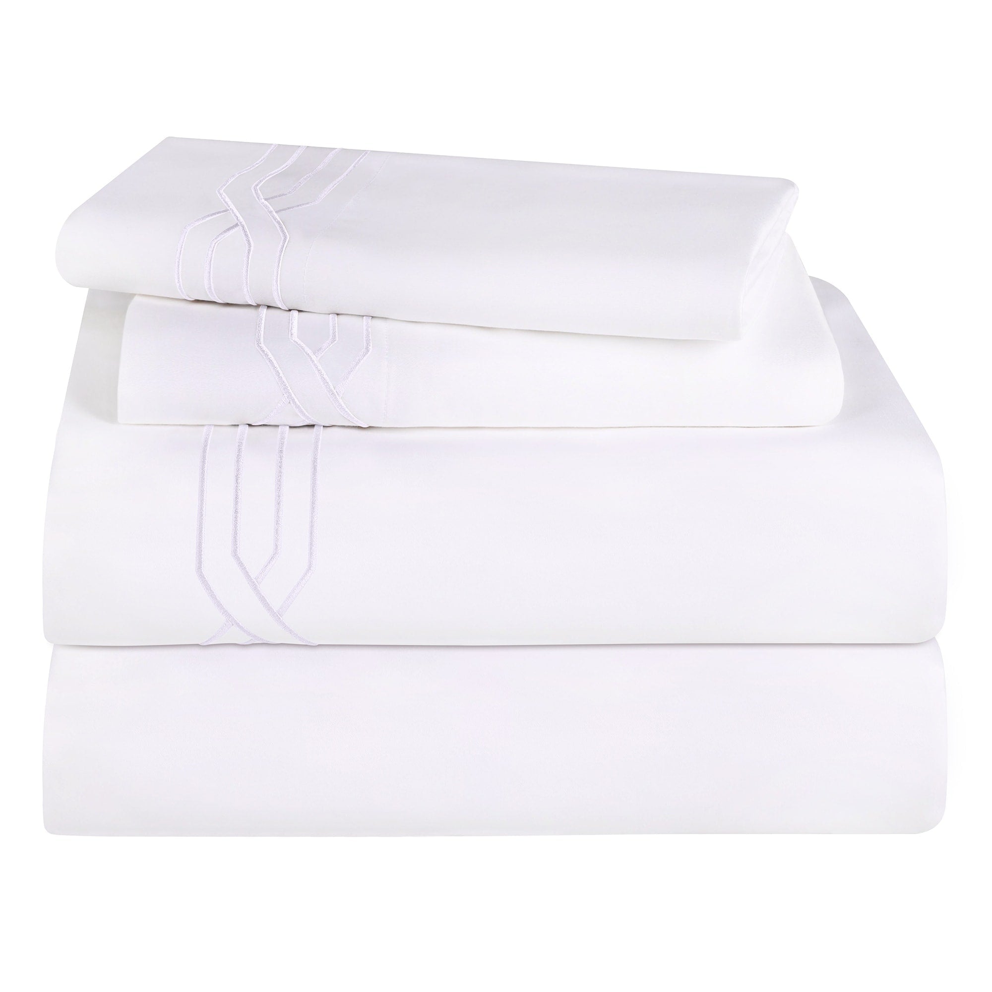 Parure de draps unie écologique en coton égyptien de qualité supérieure 1 200 fils