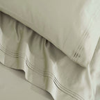 Parure de draps unie en coton égyptien de qualité supérieure, 1 500 fils au pouce carré, avec poches profondes