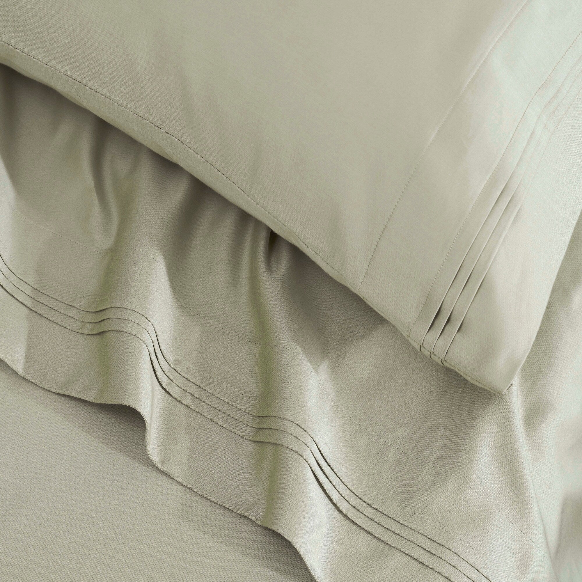 Parure de draps unie en coton égyptien de qualité supérieure, 1 500 fils au pouce carré, avec poches profondes