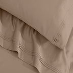 Parure de draps unie en coton égyptien de qualité supérieure, 1 500 fils au pouce carré, avec poches profondes