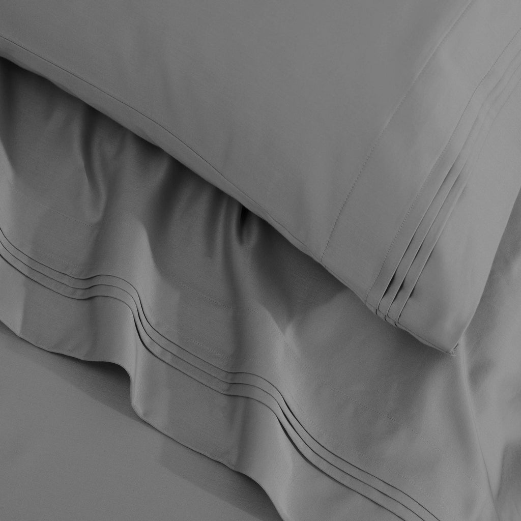 Parure de draps unie en coton égyptien de qualité supérieure, 1 500 fils au pouce carré, avec poches profondes