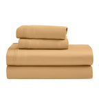 Parure de draps unie en coton égyptien de qualité supérieure, 1 500 fils au pouce carré, avec poches profondes