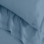 Parure de draps unie en coton égyptien de qualité supérieure, 1 500 fils au pouce carré, avec poches profondes
