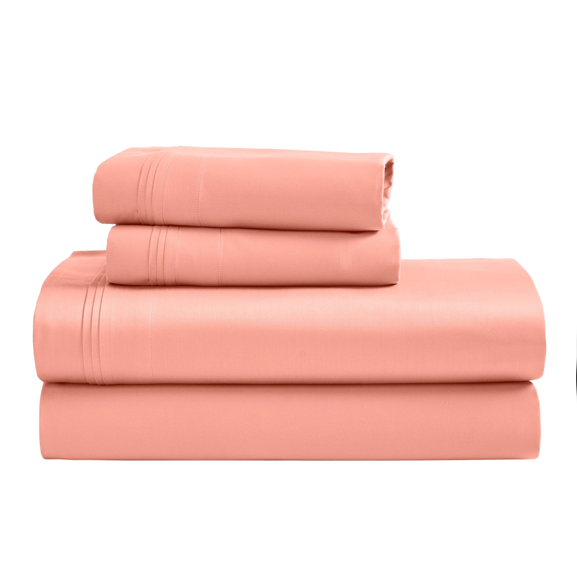 Parure de draps unie en coton égyptien de qualité supérieure, 1 500 fils au pouce carré, avec poches profondes