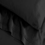 Parure de draps unie en coton égyptien de qualité supérieure, 1 500 fils au pouce carré, avec poches profondes