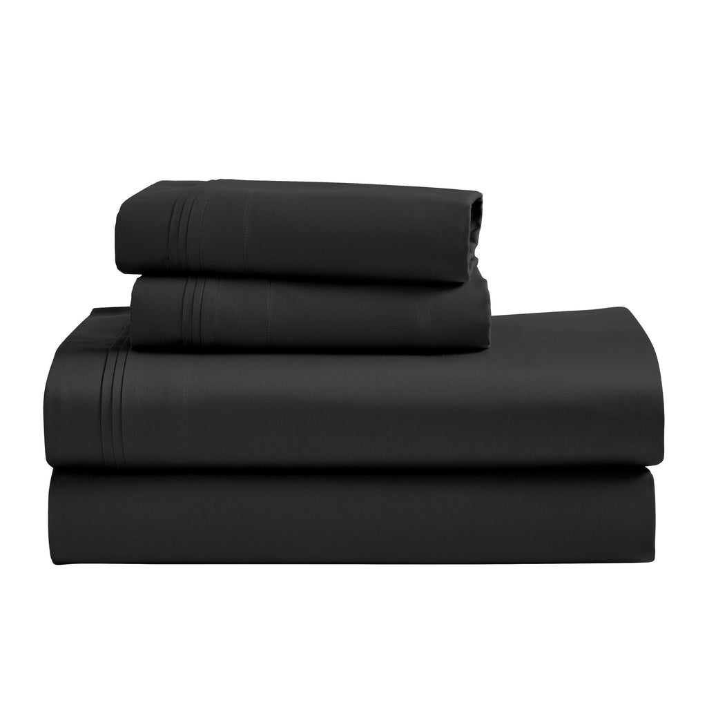 Parure de draps unie en coton égyptien de qualité supérieure, 1 500 fils au pouce carré, avec poches profondes