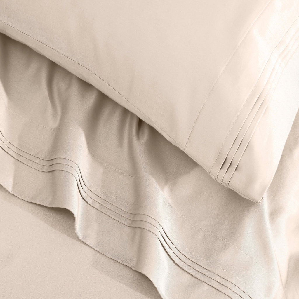 Parure de draps unie en coton égyptien de qualité supérieure, 1 500 fils au pouce carré, avec poches profondes