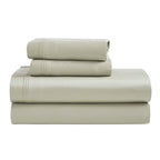 Parure de draps unie en coton égyptien de qualité supérieure, 1 500 fils au pouce carré, avec poches profondes