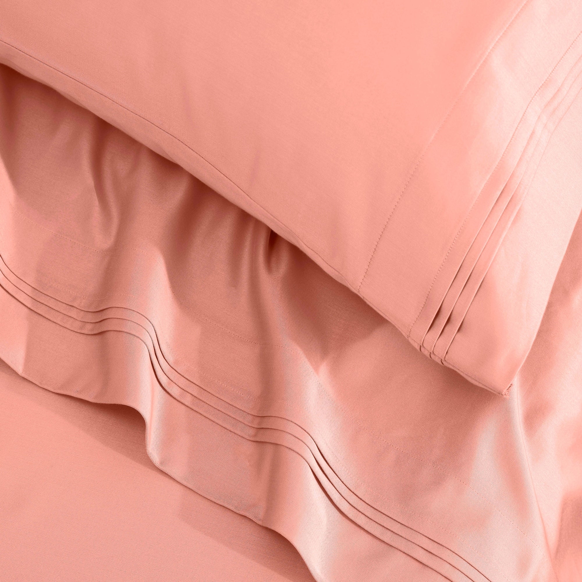 Parure de draps unie en coton égyptien de qualité supérieure, 1 500 fils au pouce carré, avec poches profondes