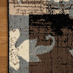 Tapis d'intérieur ou de couloir contemporain à motif patchwork floral Pastiche de qualité supérieure