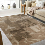 Tapis d'intérieur ou de couloir contemporain à motif patchwork floral Pastiche de qualité supérieure