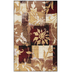 Tapis d'intérieur ou de couloir contemporain à motif patchwork floral Pastiche de qualité supérieure