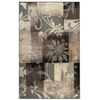 Tapis d'intérieur ou de couloir contemporain à motif patchwork floral Pastiche de qualité supérieure