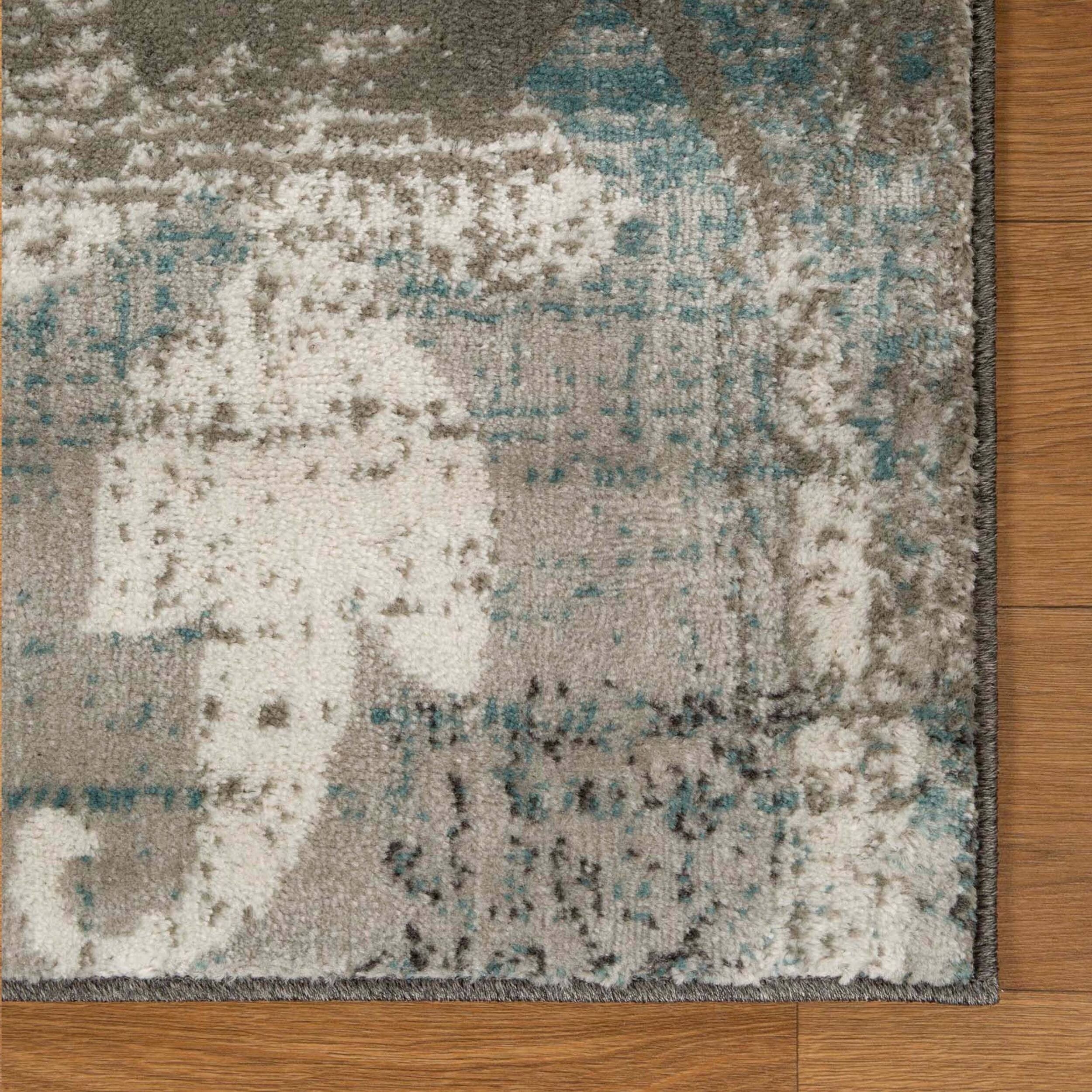 Tapis d'intérieur ou de couloir contemporain à motif patchwork floral Pastiche de qualité supérieure