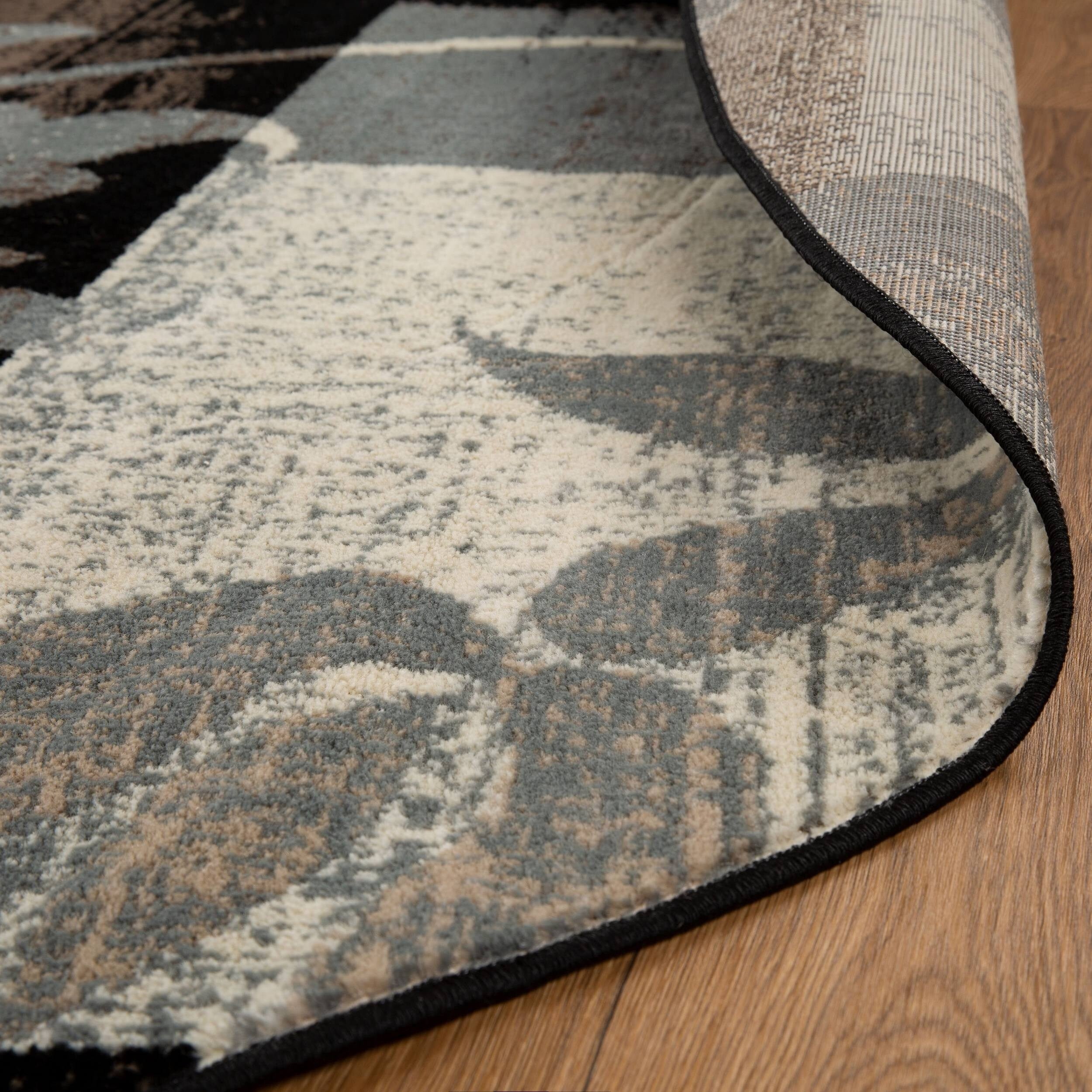 Tapis d'intérieur ou de couloir contemporain à motif patchwork floral Pastiche de qualité supérieure