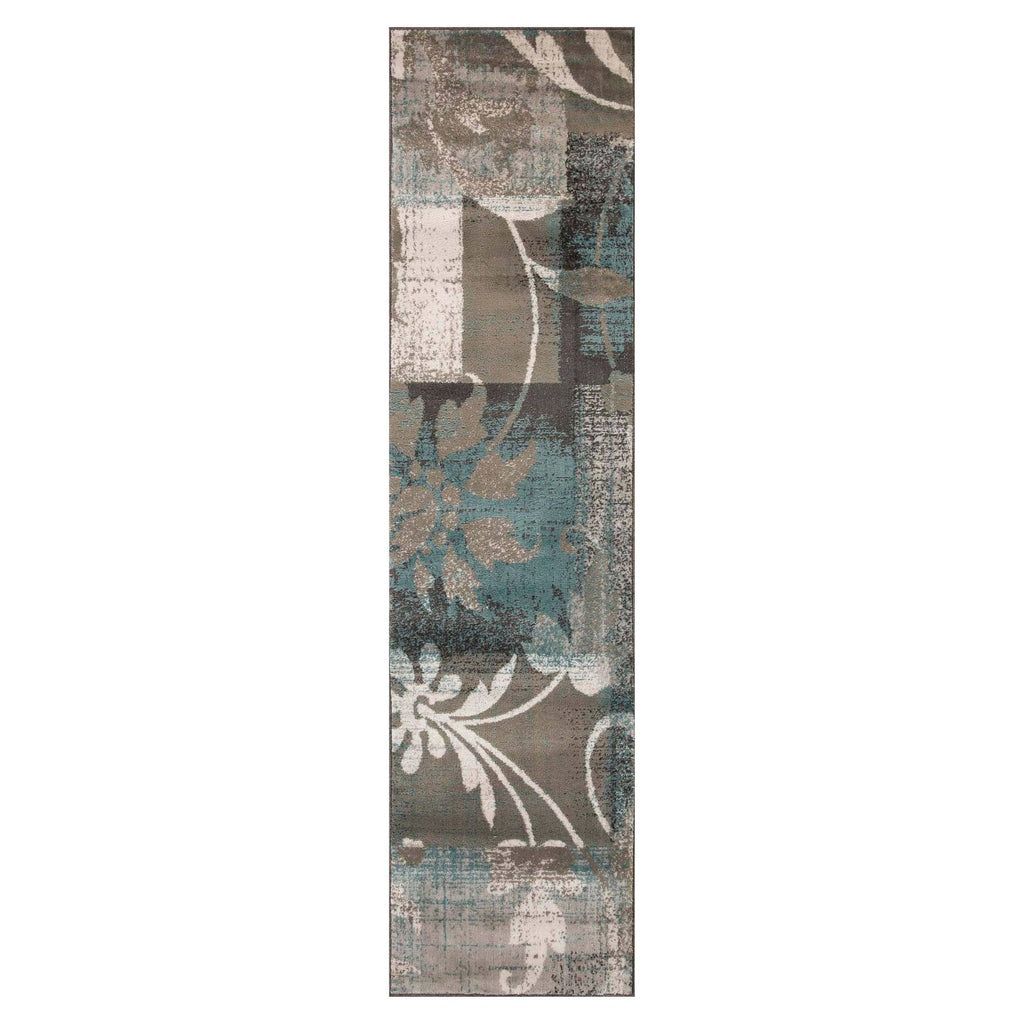 Tapis d'intérieur ou de couloir contemporain à motif patchwork floral Pastiche de qualité supérieure