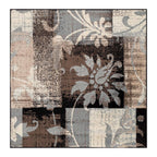 Tapis d'intérieur ou de couloir contemporain à motif patchwork floral Pastiche de qualité supérieure