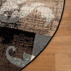 Tapis d'intérieur ou de couloir contemporain à motif patchwork floral Pastiche de qualité supérieure